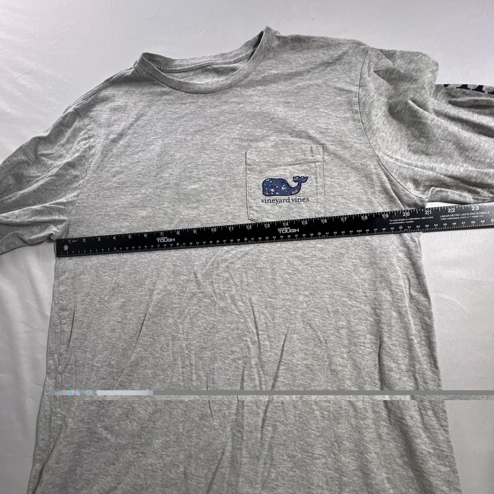 Vineyard Vines Unisex Medium Gray Christmas Long Sleeve Holiday Shirt 100% Cotto - Picture 5 of 8